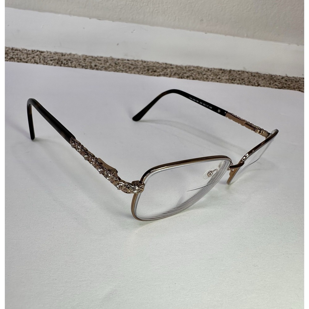 Tres Jolie by Marchon 196 200 Eyeglasses FRAMES ONLY Gold  59-17-145